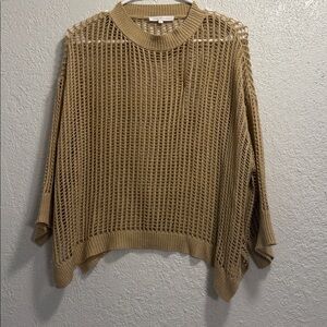 Ces Femme Tan Open-Knit Sweater